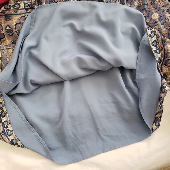 Joie Makana D Metallic Silk Dress Floral Halter Periwinkle Women Small - Picture 10 of 12